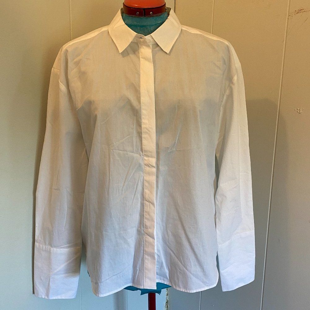 a.n.d. a new day 100% Cotton Long Sleeve Button Down Shirt Womens Size M